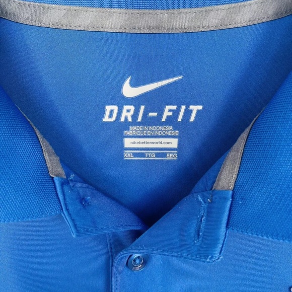 Duke Blue Devils Shirt Mens XXL Blue Nike Dri Fit Stretch Performance Polo - Picture 4 of 5